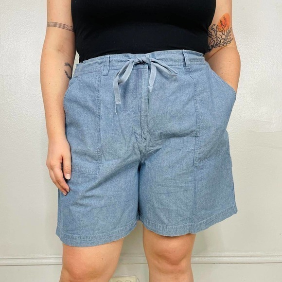 Vintage Y2K‎ Chambray shorts - Picture 1 of 4